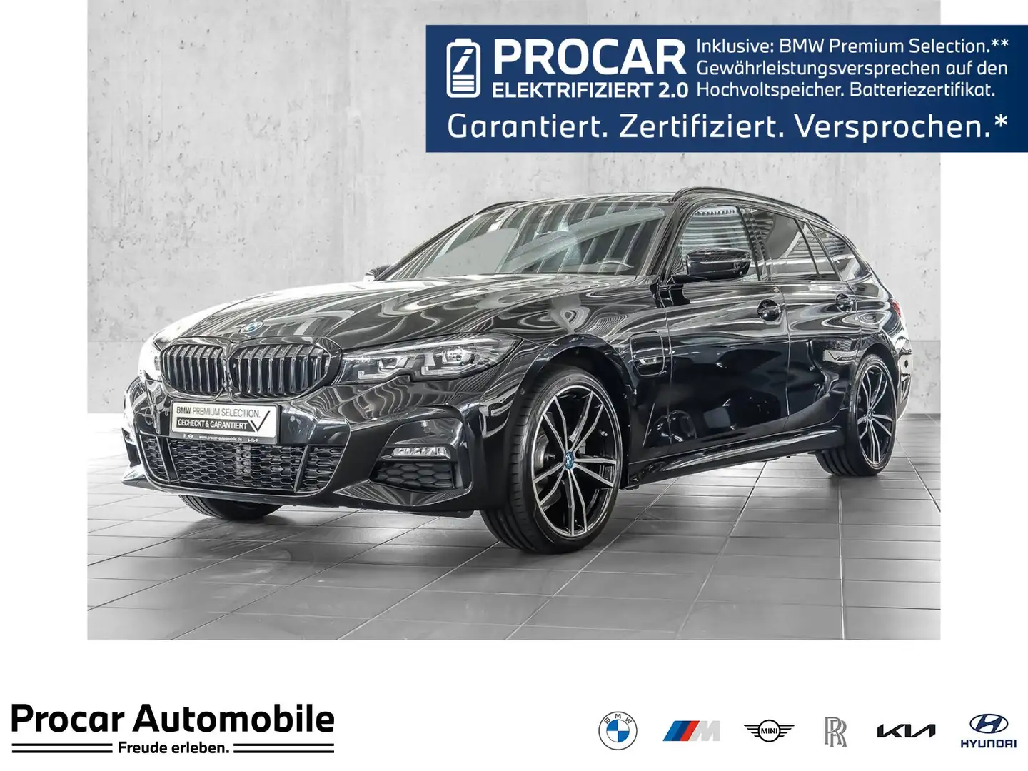 BMW 320 e xDrive M Sport AHK RFK NAVI LED PDC V+H Schwarz - 1