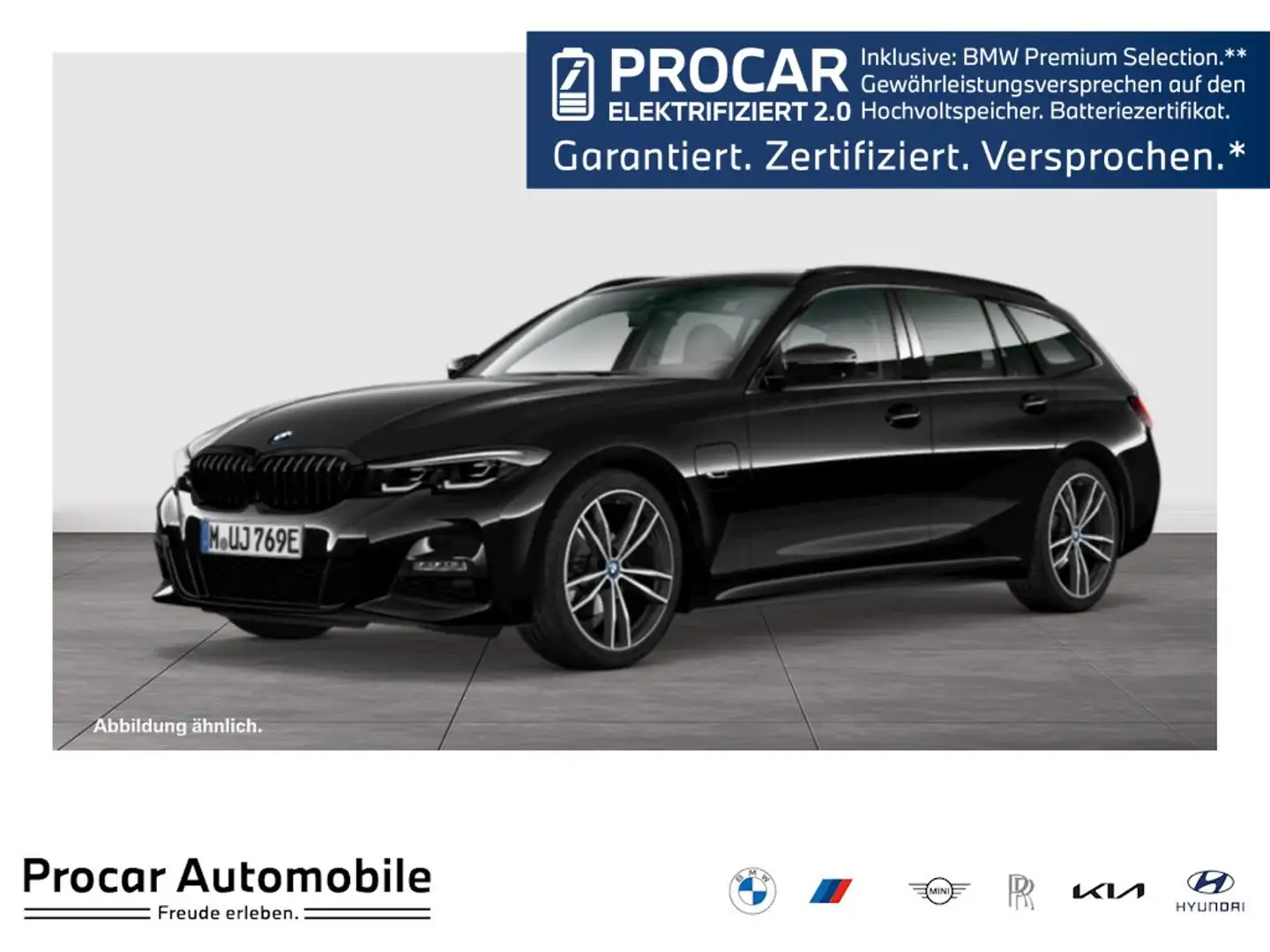 BMW 320 e xDrive M Sport AHK RFK NAVI LED PDC V+H Schwarz - 1