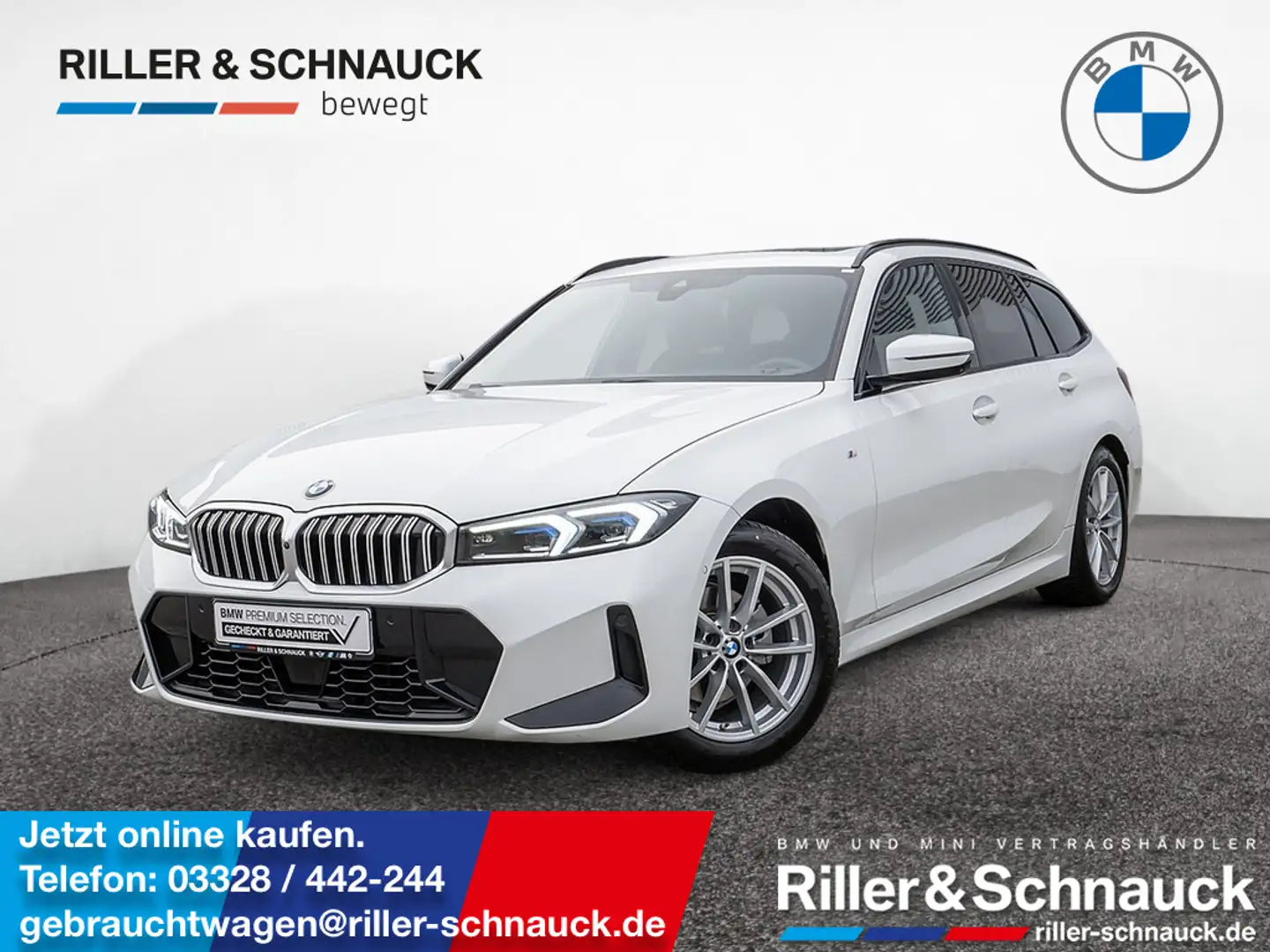 BMW 320 i Touring M-Sport PANO+360°KAM+HUD+ACC Weiß - 1