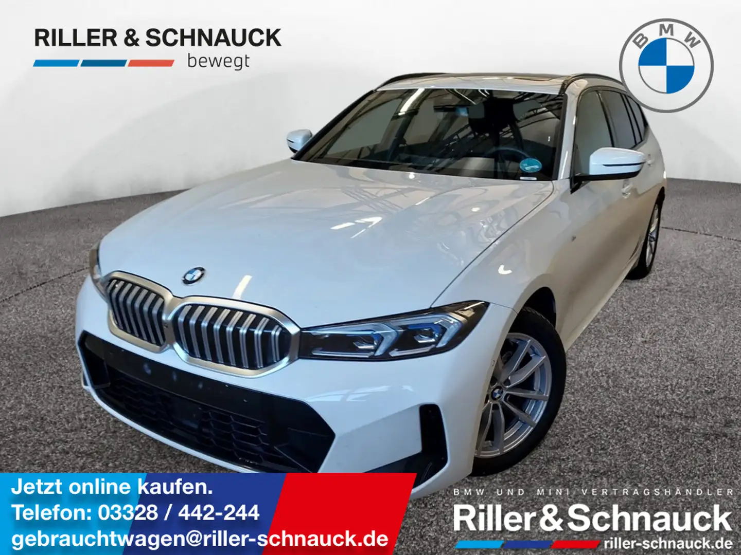 BMW 320 i Touring M Sport PANO+360°KAM+HUD+ACC Weiß - 1