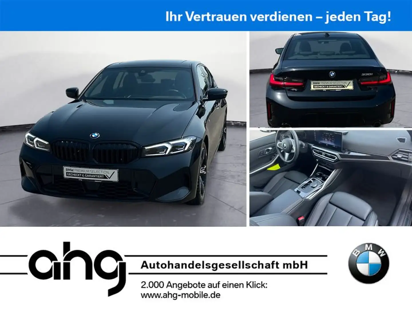 BMW 330 i Automatic M Sportpaket Innovationsp. Glasda Schwarz - 1