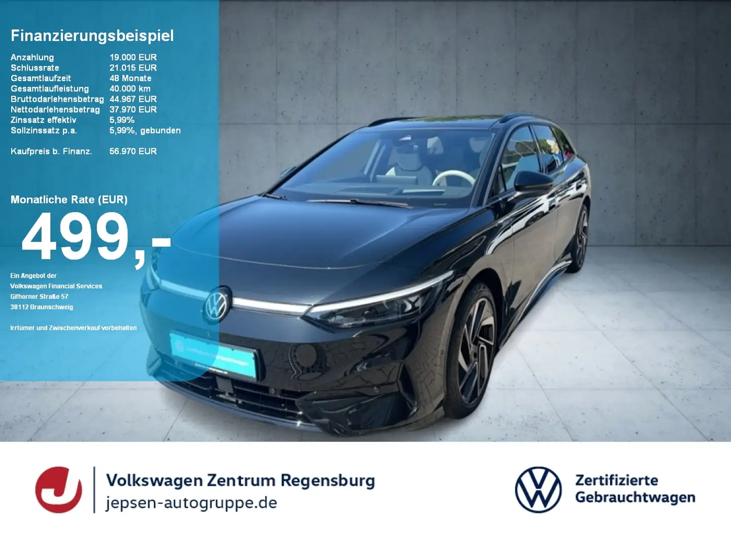 Volkswagen ID.7 .7 Tourer Pro 89 kW | 82 kWh | SHZvo/hi AHK LED Schwarz - 1
