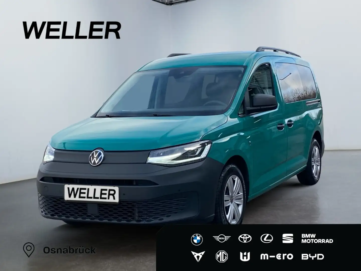 Volkswagen Caddy 2.0 TDI Kombi Maxi *LED*AHK*PDC*GJR*DAB+* Grün - 1