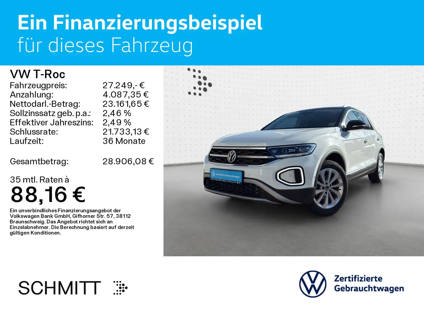 Volkswagen T-Roc T-ROC 1.5 TSI DSG STYLE*LED*AHK*NAVI*KLIMA*PDC*S Weiß - 2