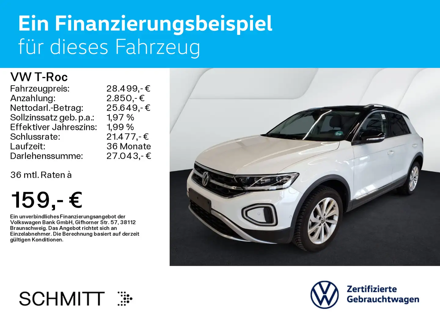 Volkswagen T-Roc T-ROC 1.5 TSI DSG STYLE*LED*AHK*NAVI*KLIMA*PDC*S Weiß - 2