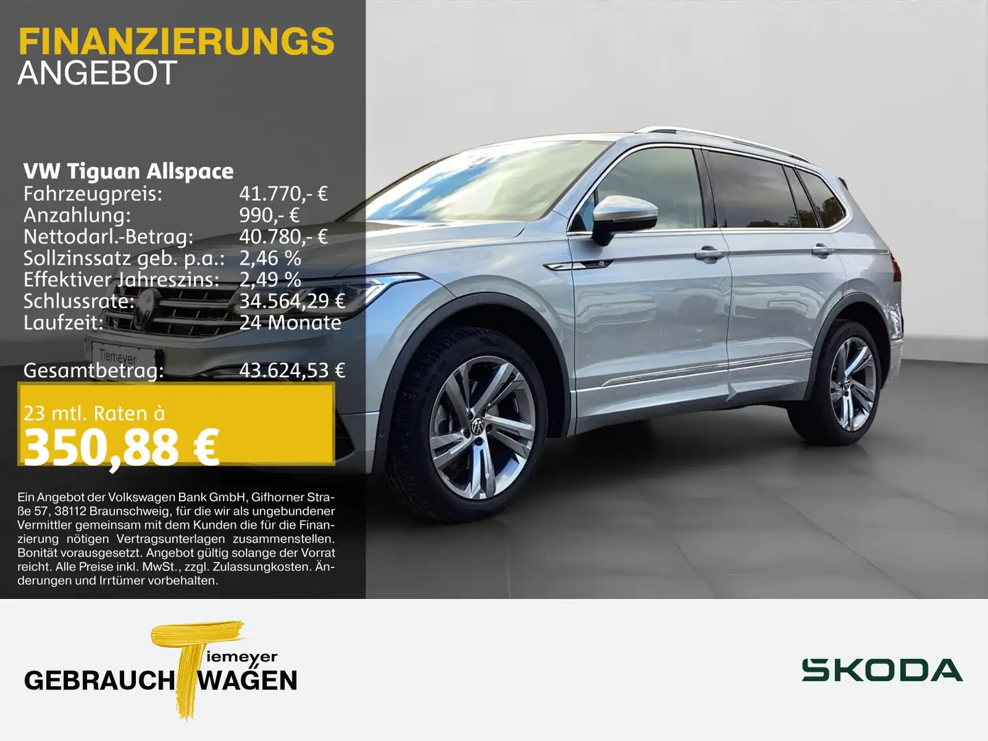 Volkswagen Tiguan Allspace 2.0 TSI DSG 4M R-LINE 7-SITZE PA Silber - 1