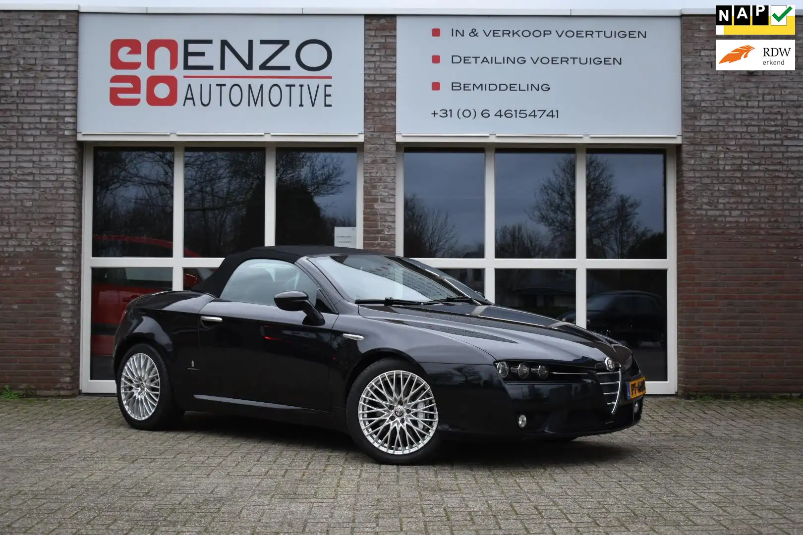 Alfa Romeo Spider 3.2 JTS Q4 Exclusive|Cruise|Top staat|260PK|Cabrio Zwart - 1
