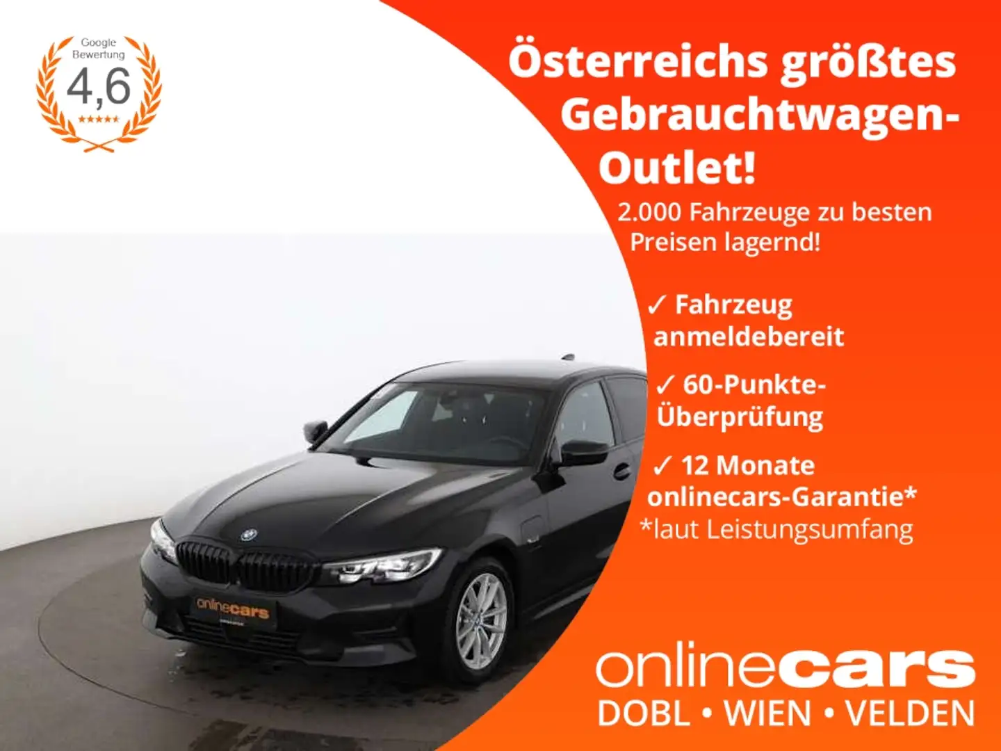 BMW 320 e Advantage Aut LED RADAR NAVI ASSIST R-CAM Schwarz - 1