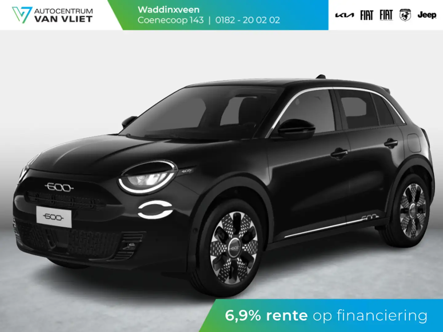 Fiat 600 1.2 Hybrid 136pk La Prima | Leder | Stoelmassage | Zwart - 1