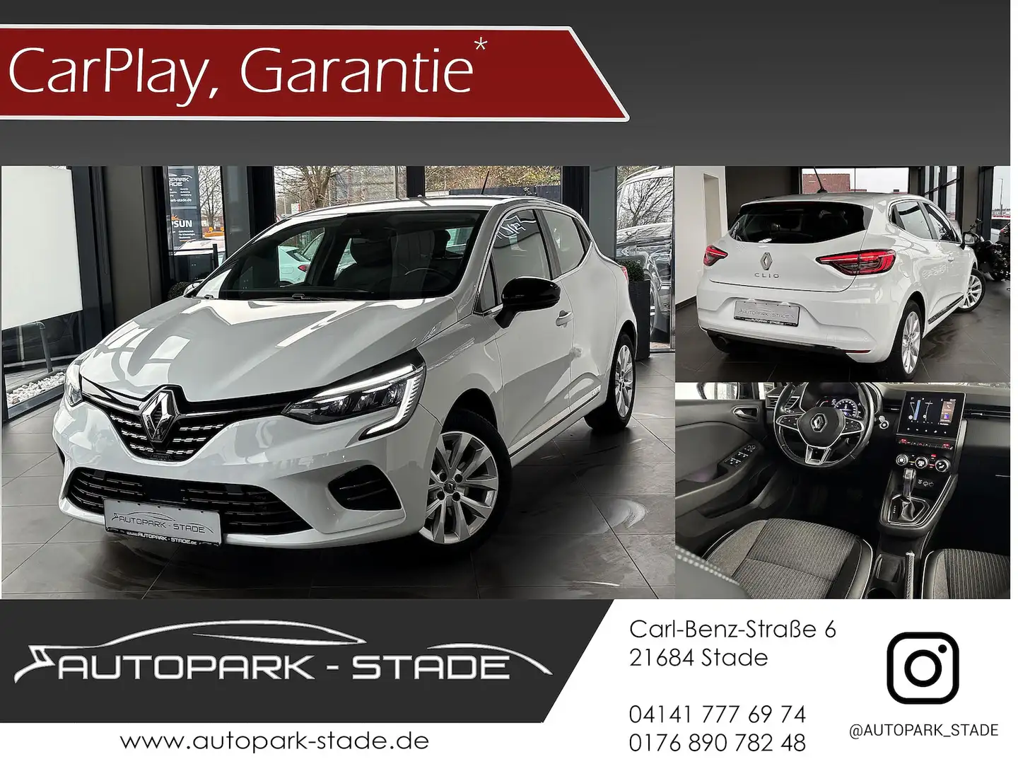 Renault Clio 1.4 TCe Intens Aut. LED Carplay Temp. Assis Weiß - 1