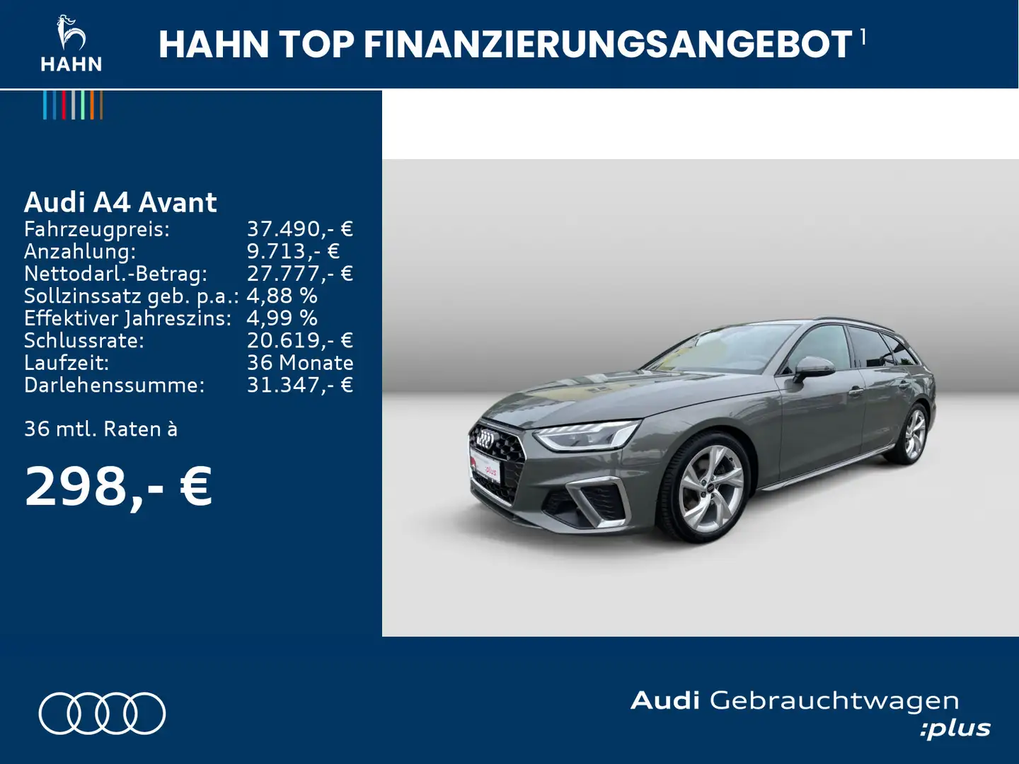 Audi A4 35TFSI S-trc S-line Navi AHK CAM Virtua Grau - 2
