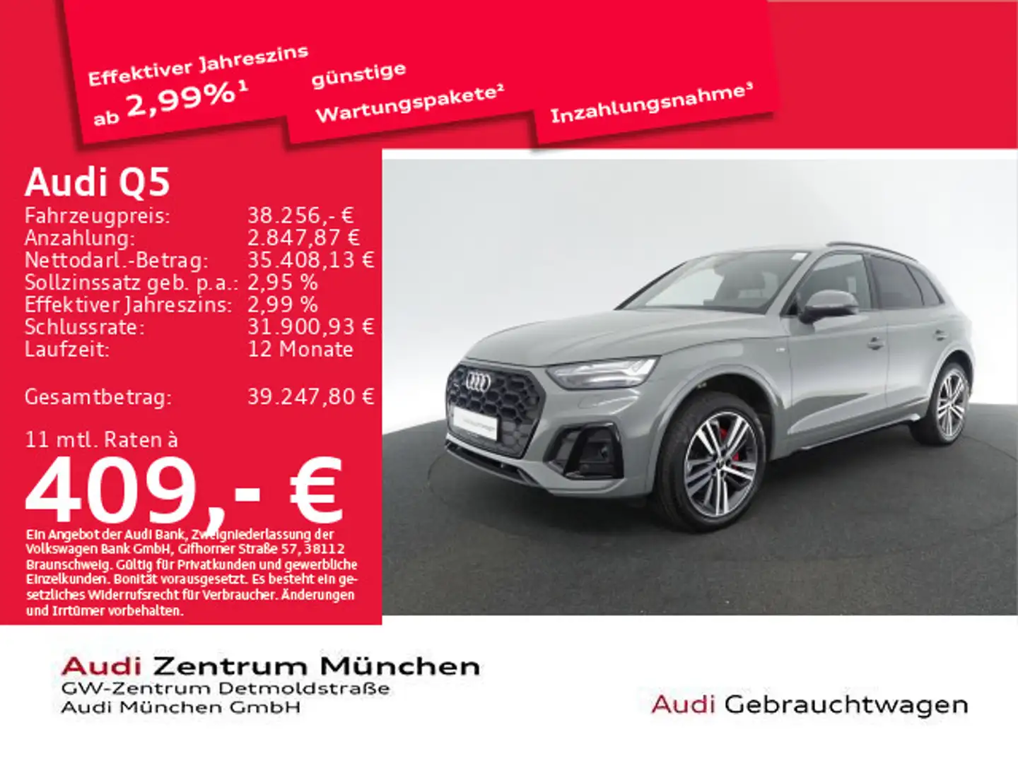 Audi Q5 55 TFSI e qu. S tronic S line ACC/AHK/Virtual Grau - 1