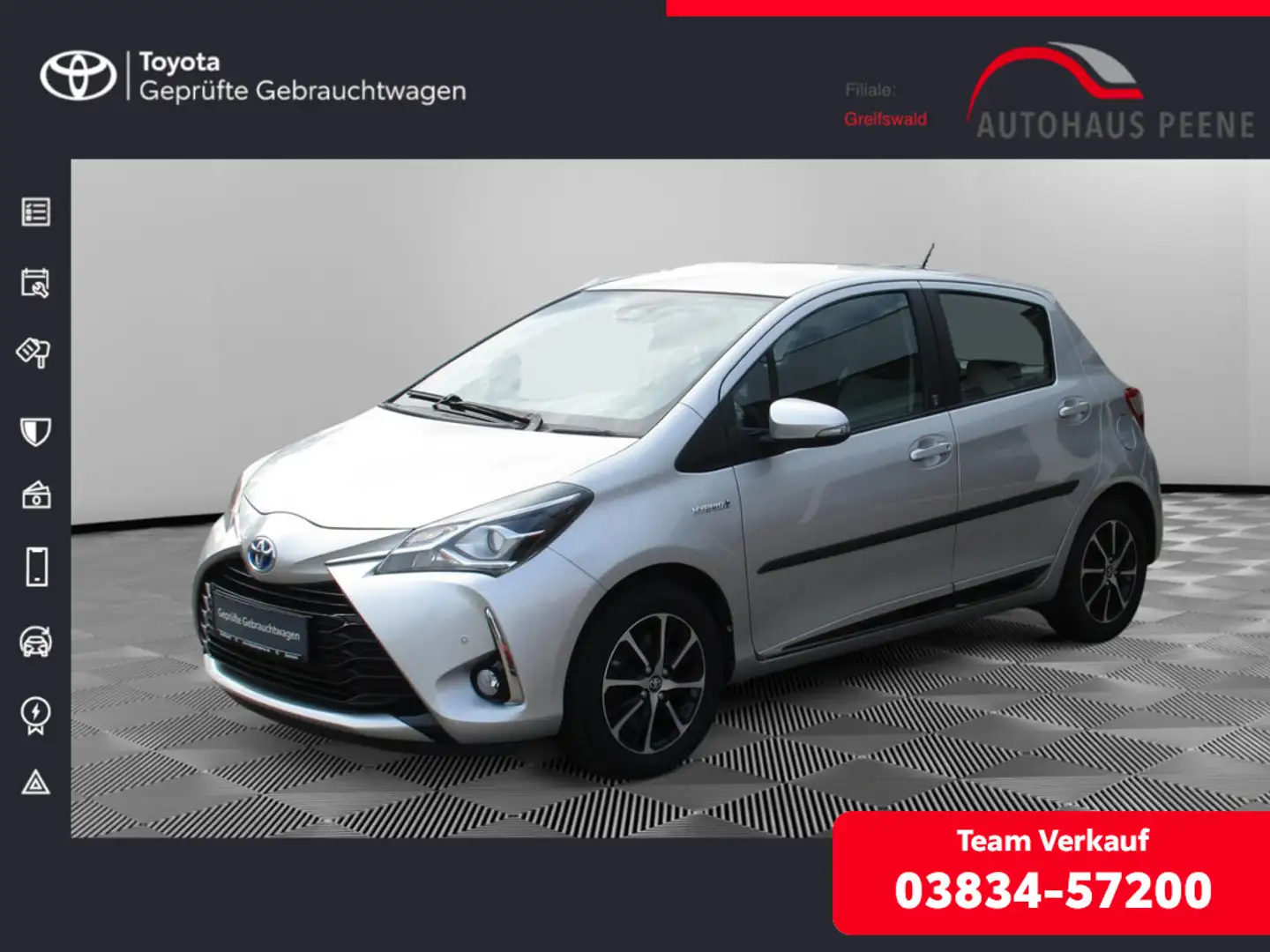 Toyota Yaris 1.5 Hybrid Team D KLIMA SHZ KAMERA Срібний - 1