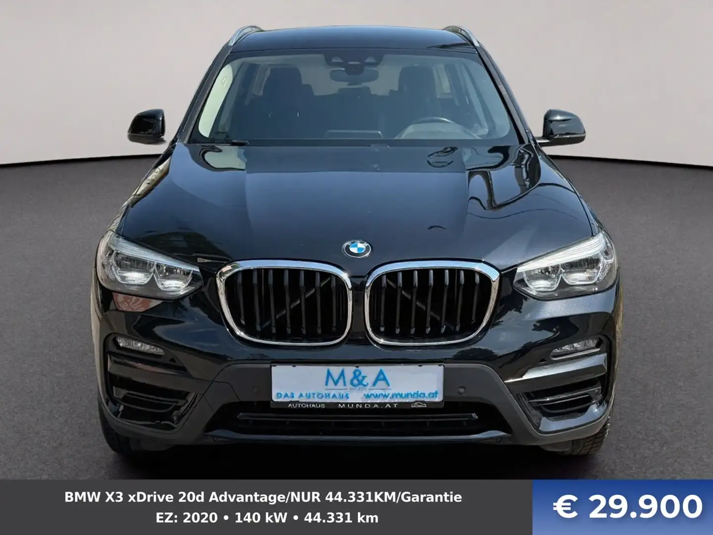 BMW X3 xDrive 20d Advantage/NUR 44.331KM/Garantie Schwarz - 2