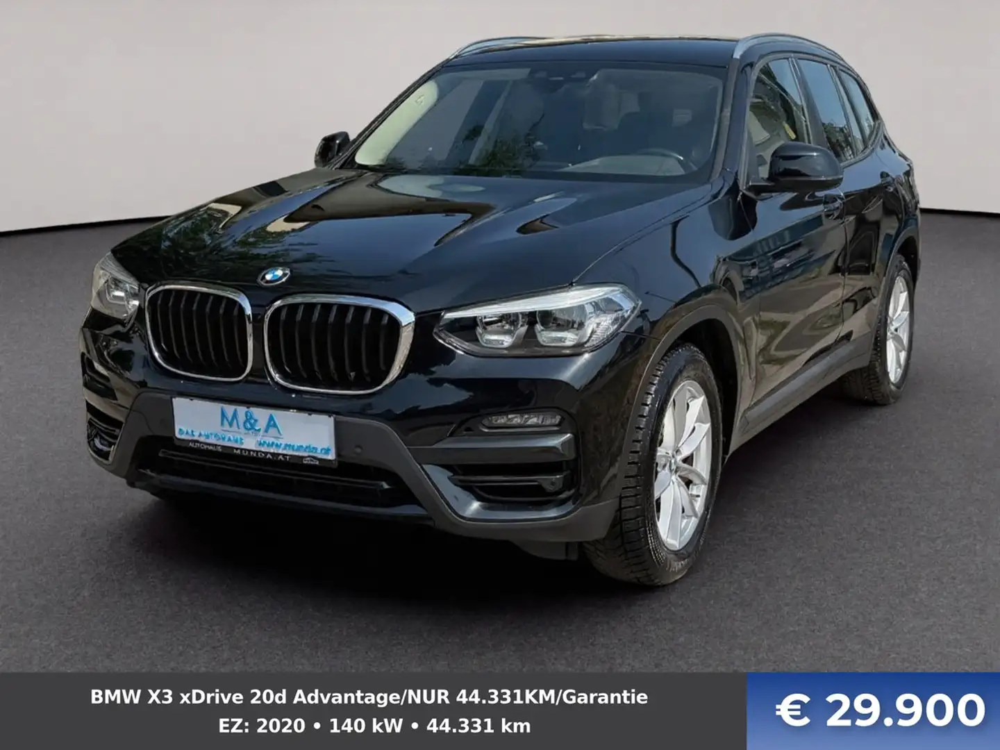 BMW X3 xDrive 20d Advantage/NUR 44.331KM/Garantie Schwarz - 1