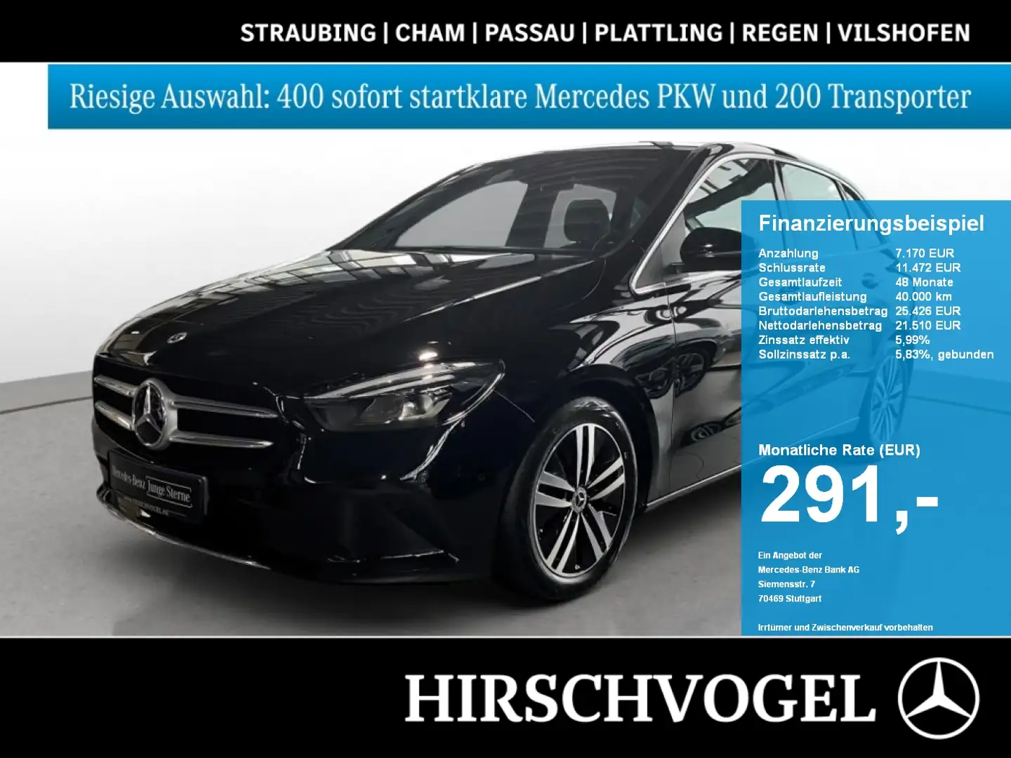 Mercedes-Benz B 200 Progressive+AHK+Memory-P+MBUX+Navi-Pr.+LED Schwarz - 1
