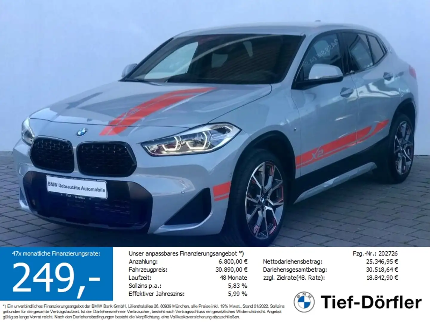 BMW X2 sDrive20i M Sport X LED+/NAV/CAM/DAB/PRIVACY Grijs - 1