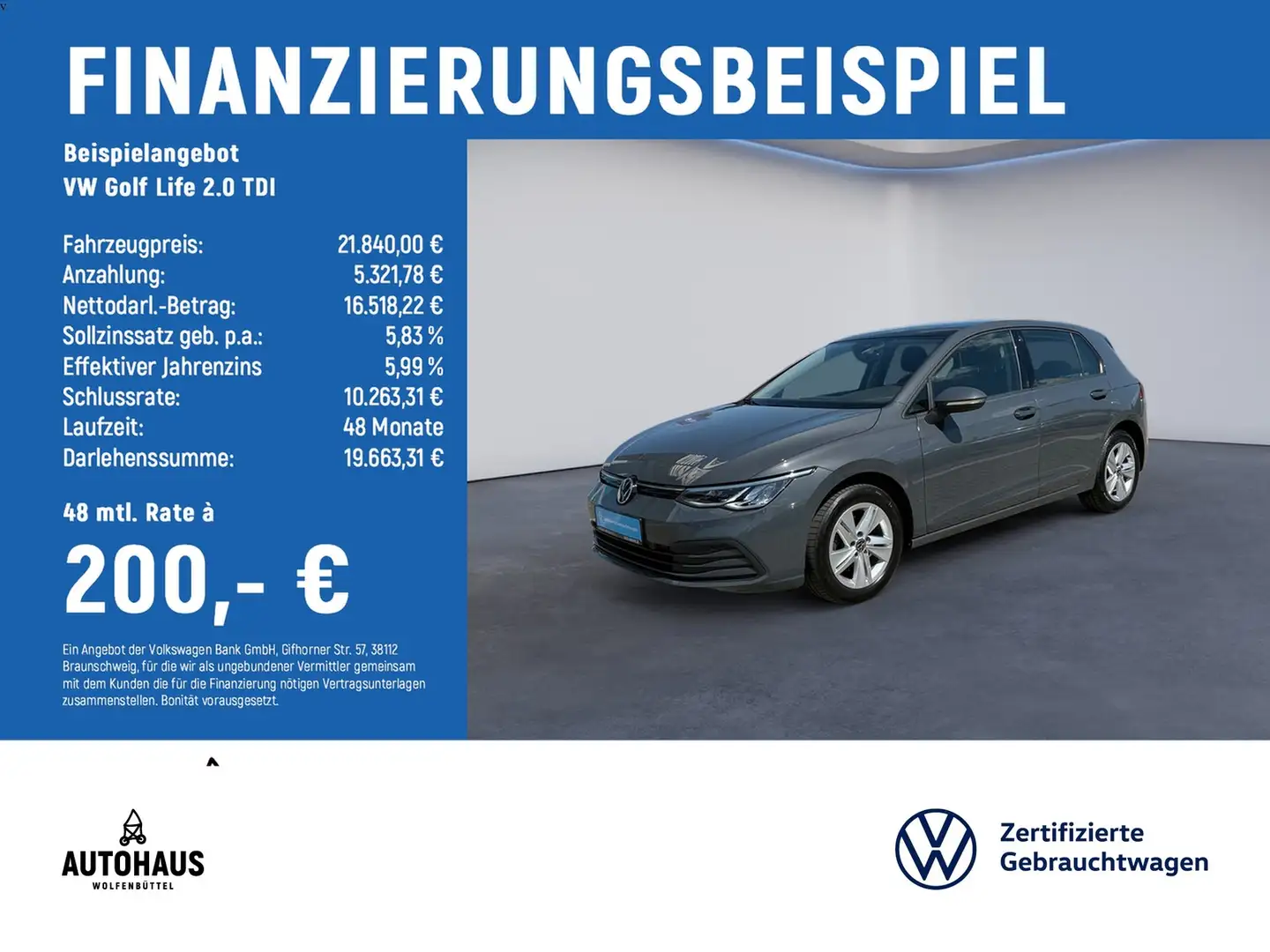 Volkswagen Golf Life 2.0 TDI PANO STANDH Gris - 2