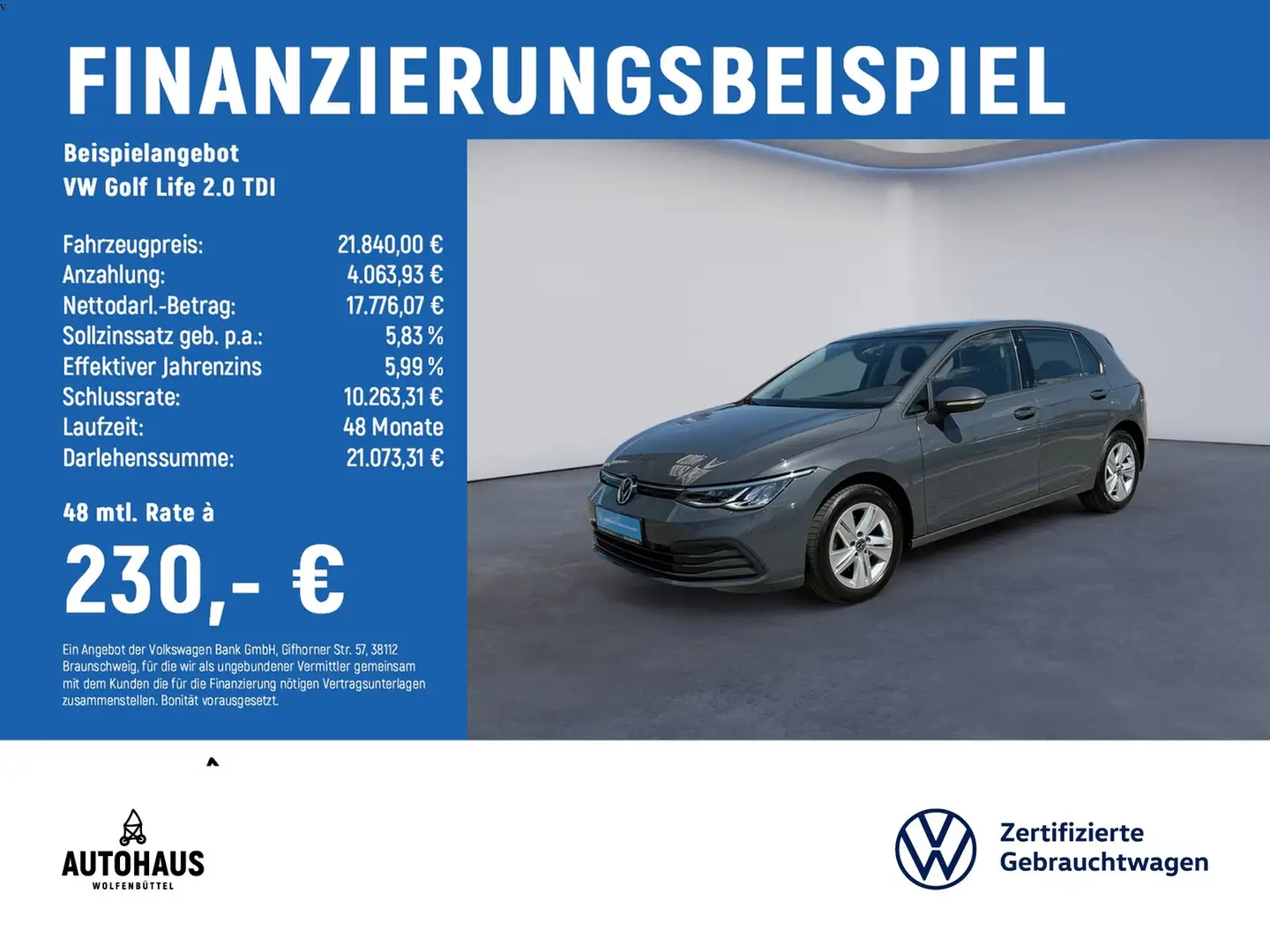 Volkswagen Golf Life 2.0 TDI PANO STANDH Gris - 2