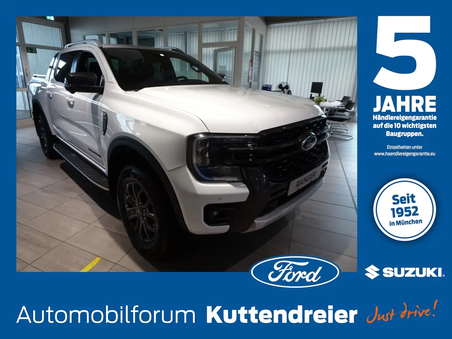 Ford Ranger 2.0 Ecoblue 4WD Doppelkabine Wildtrak e- AHK*NAV*i Blanc - 1