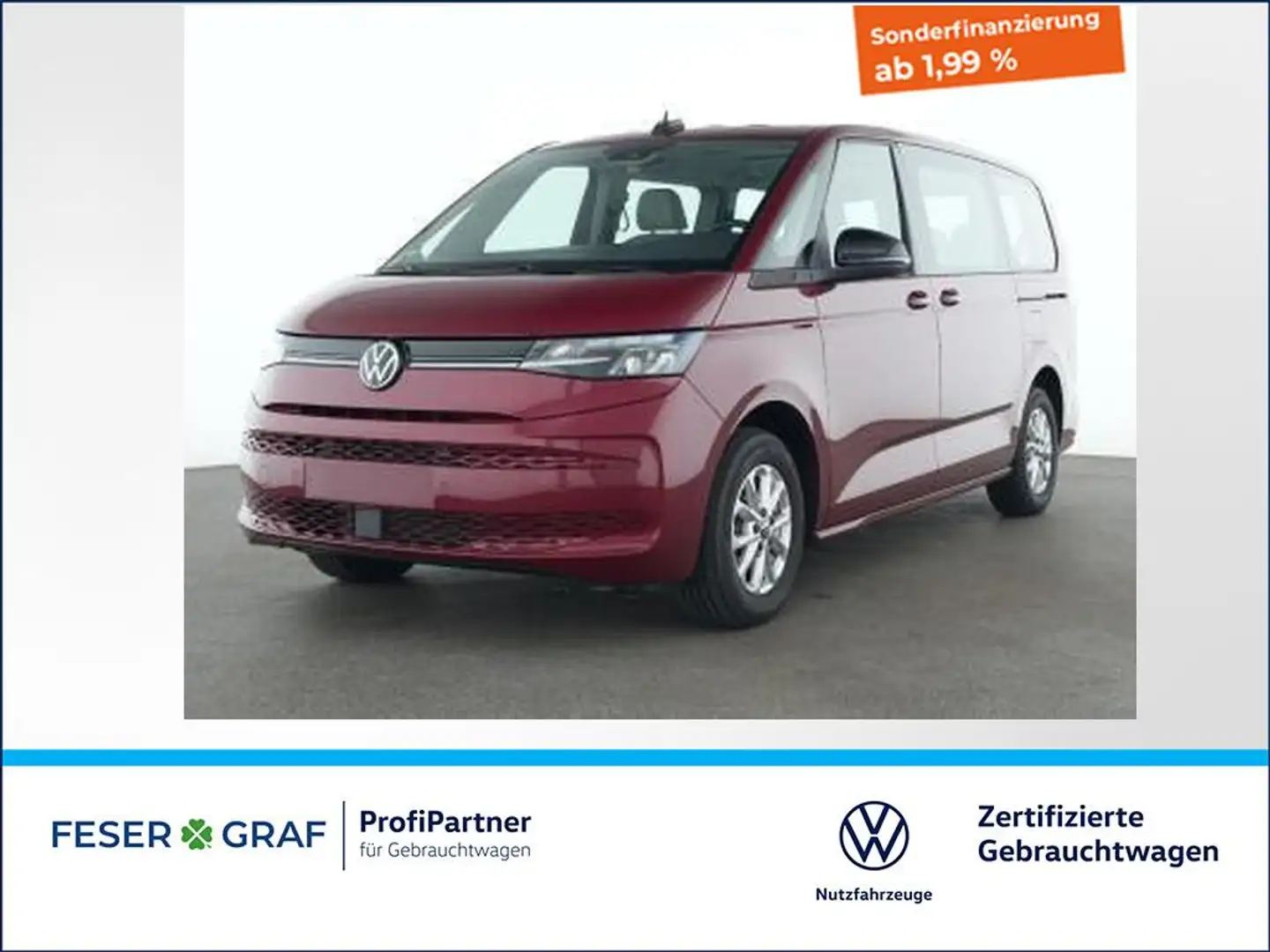 Volkswagen T7 Multivan 2.0TDI Life lang DSG 7Sitze AHK LED Navigatio Rot - 1
