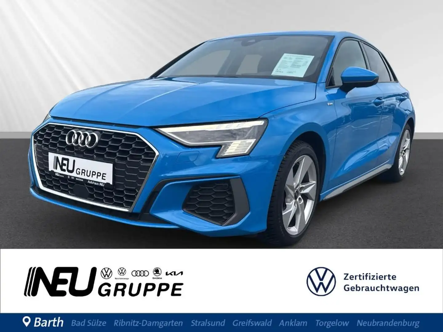 Audi A3 Sportback S line 30 TDI S tronic NAVI GRA RFK Blauw - 1
