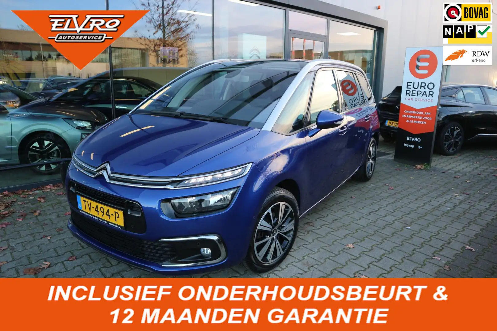 Citroen Grand C4 Picasso 1.2 PureTech Feel 7 PERSOONS NAVI CAMERA PDC V+A K Blauw - 1