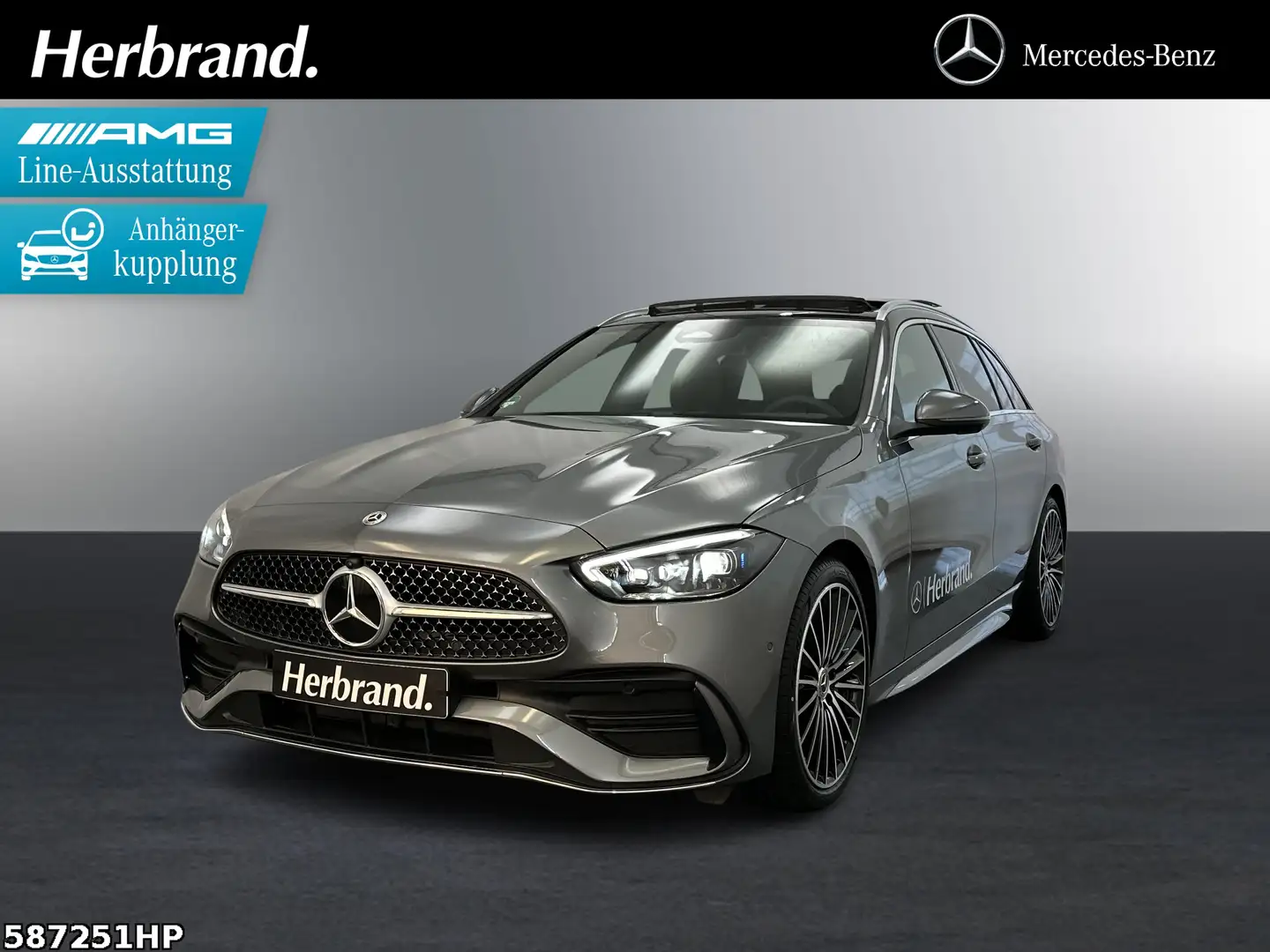 Mercedes-Benz C 220 d T-Modell +AMG+PANO+AHK+DISTRONIC+360°KA+ Szürke - 1