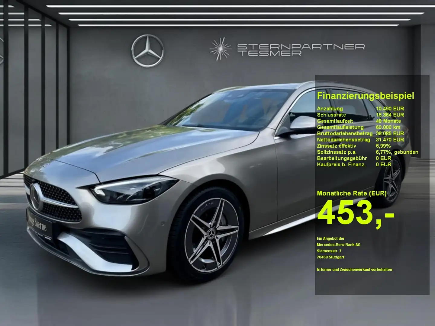 Mercedes-Benz C 220 d T AMG+LED+AHK+EASY-P+KAMERA+FAHRASSIST Zilver - 1