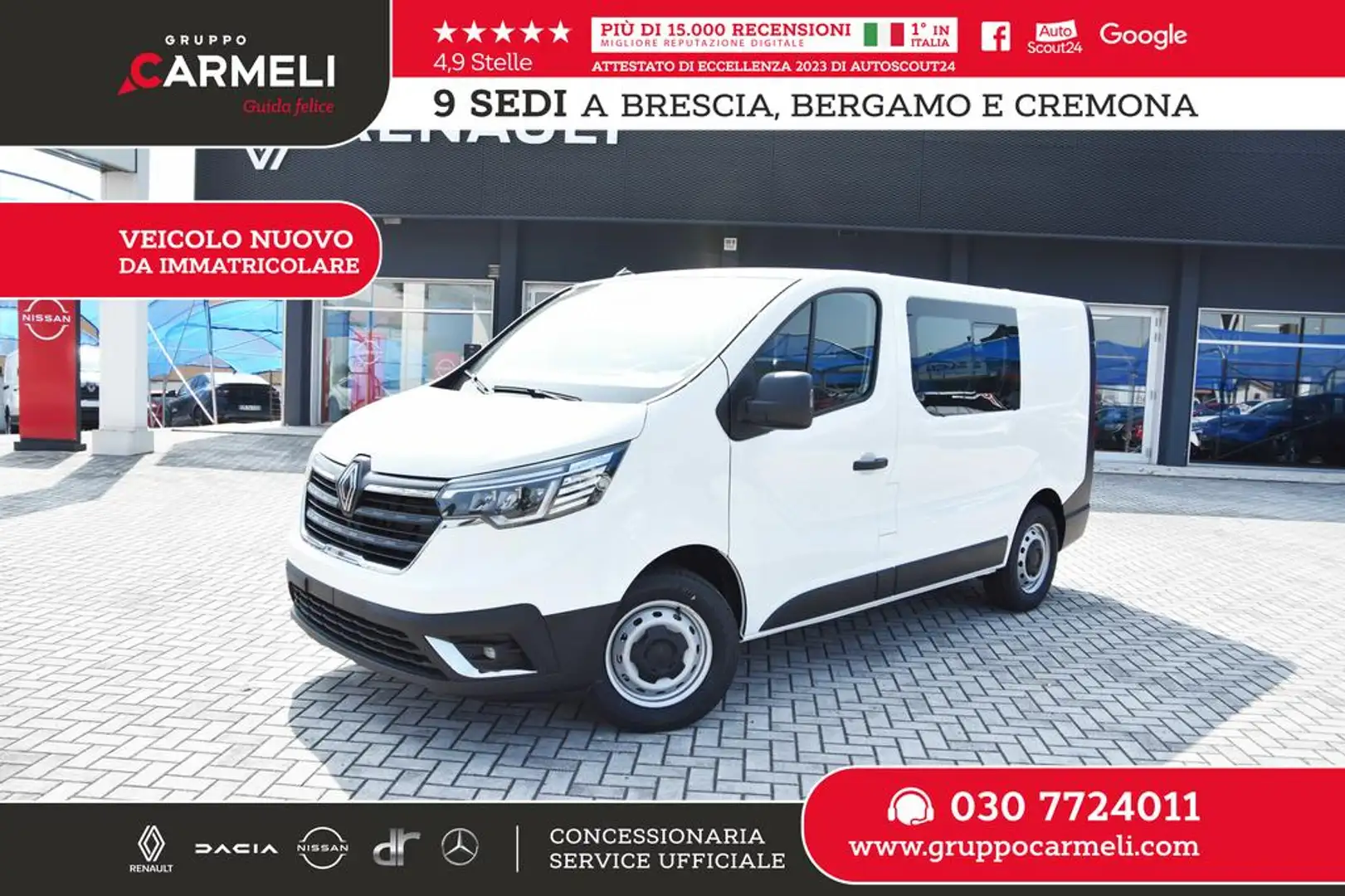 Renault Trafic van T27 2.0 blue dci 130cv L1H1 d.cab. Blanc - 1