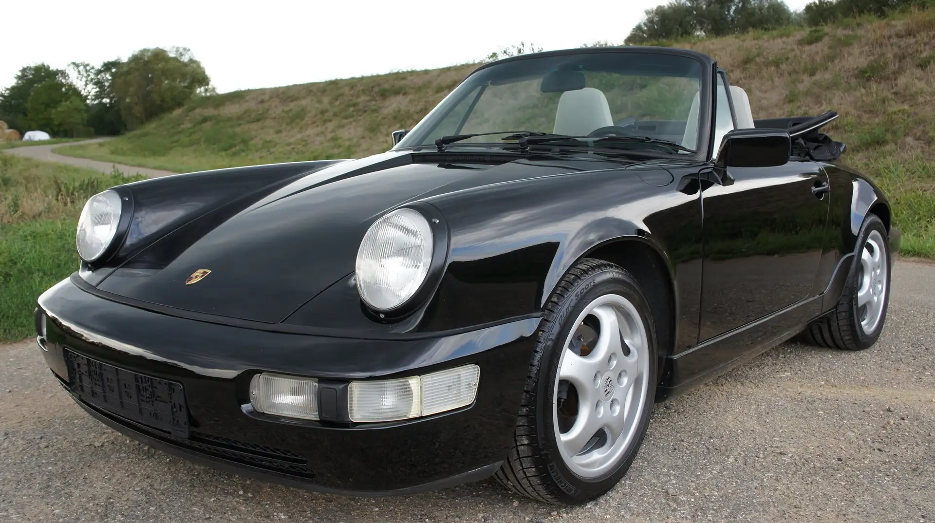Porsche 964 911 Carrera 2 Cabriolet Schalter Oldtimer Negru - 2