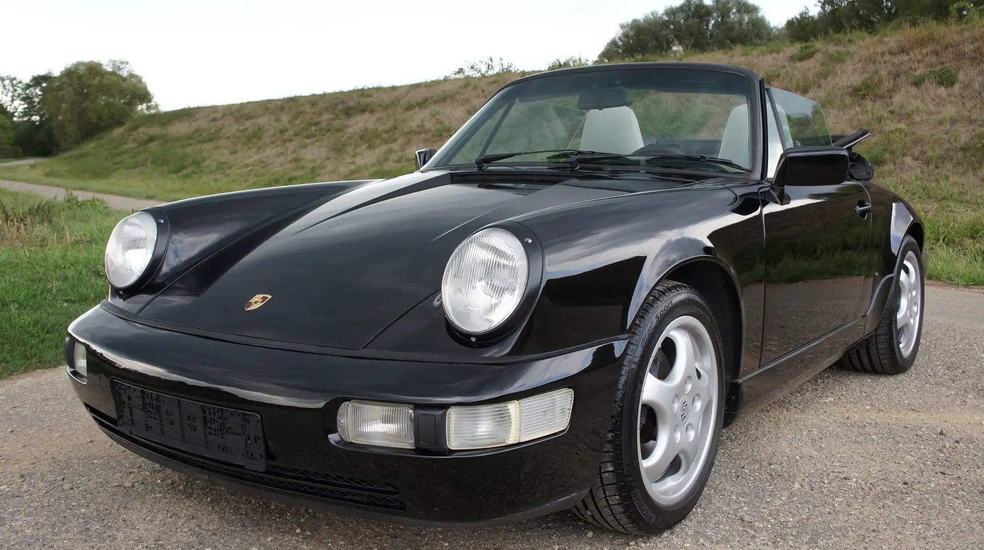 Porsche 964 911 Carrera 2 Cabriolet Schalter Oldtimer Negru - 1