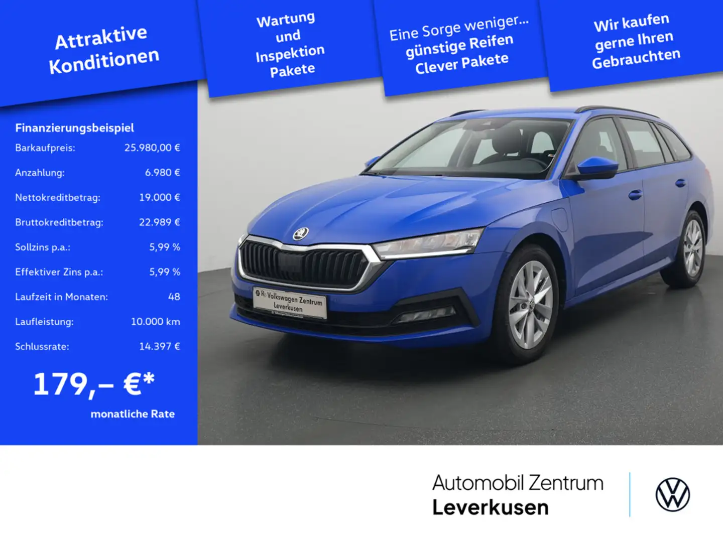 Skoda Octavia Combi TSI iV DSG AHK APP VIRT LENKRAD Blau - 1