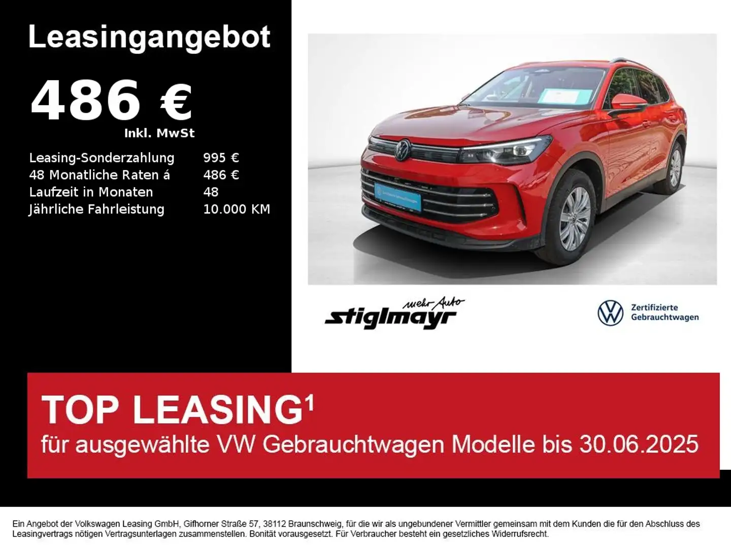 Volkswagen Tiguan Elegance 4Motion 2.0 TDI DSG KAM+LED+18´ Rot - 1