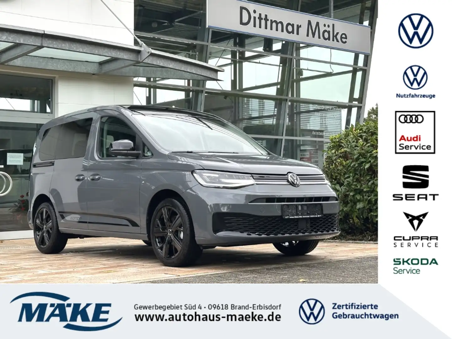 Volkswagen Caddy Edition 2.0 TDI DSG ACC LED RFK NAV ALU 5-Si. Gris - 1