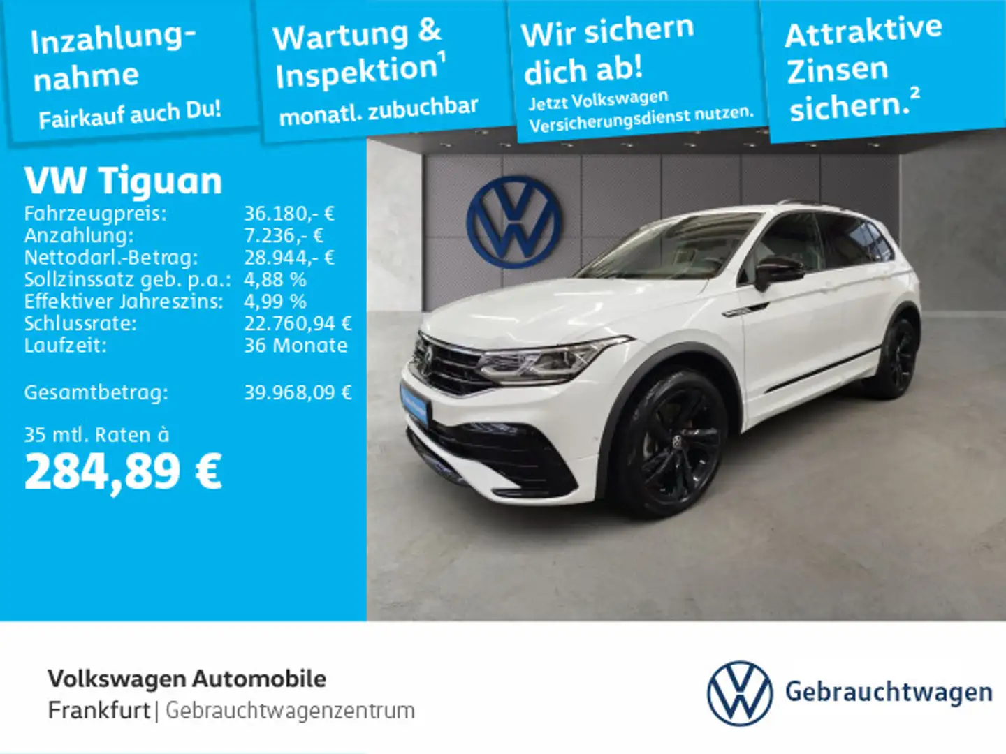 Volkswagen Tiguan 2.0 TDI DSG R-Line 4Motion Navi IQ.Light Weiß - 1