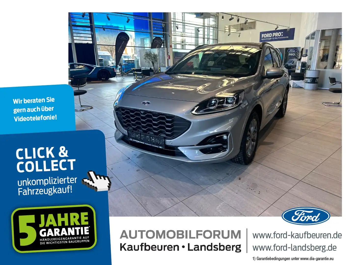 Ford Kuga 2.5 Duratec FHEV ST-Line AWD ACC LED NAV SHZ Silber - 1