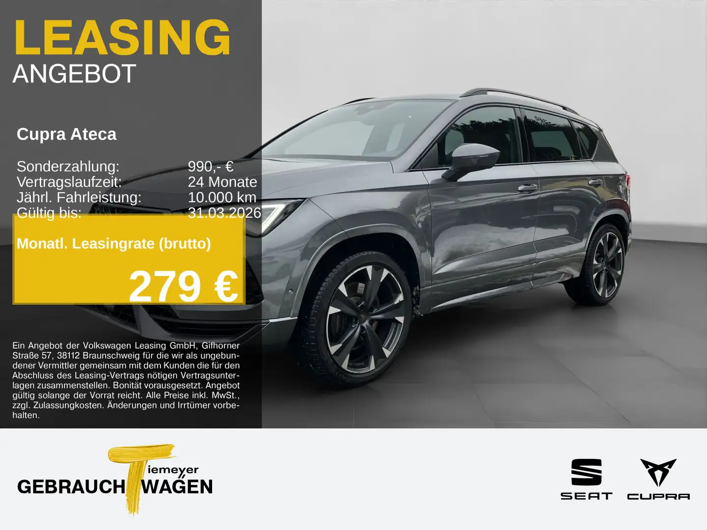 CUPRA Ateca VZ 2.0 TSI 4D LM19 PANO AHK SUPERSPORT eKL Grau - 1