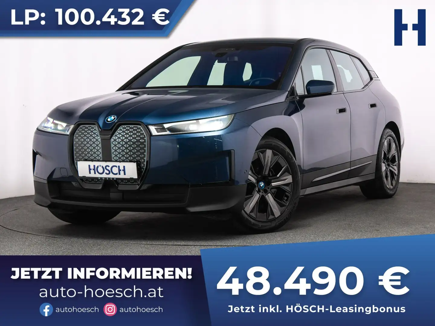 BMW iX xDrive40 SPORT 22er LASER LUFT H&K AHK -52% Blau - 1