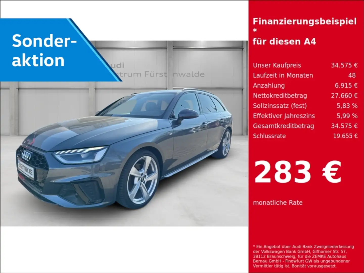 Audi A4 Avant 35 TFSI S line S tronic Navi Leder digitales Grey - 1