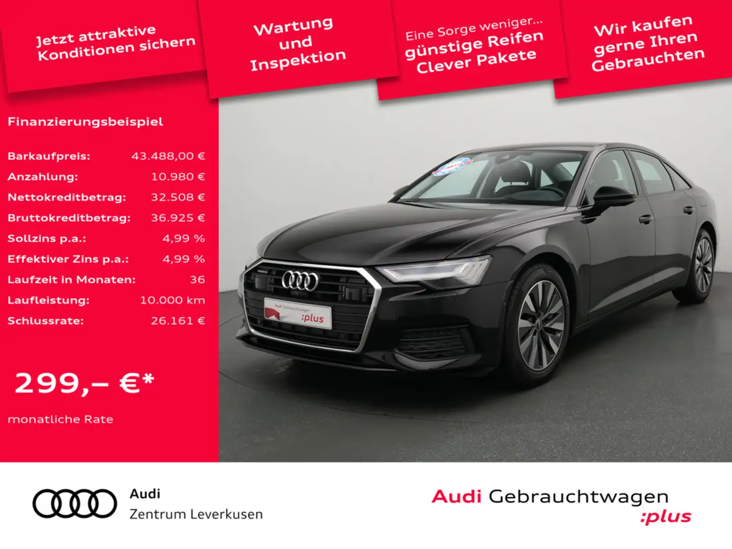 Audi A6 e quattro NACHTSICHT AHK MATRIX KAM 360° A Schwarz - 1