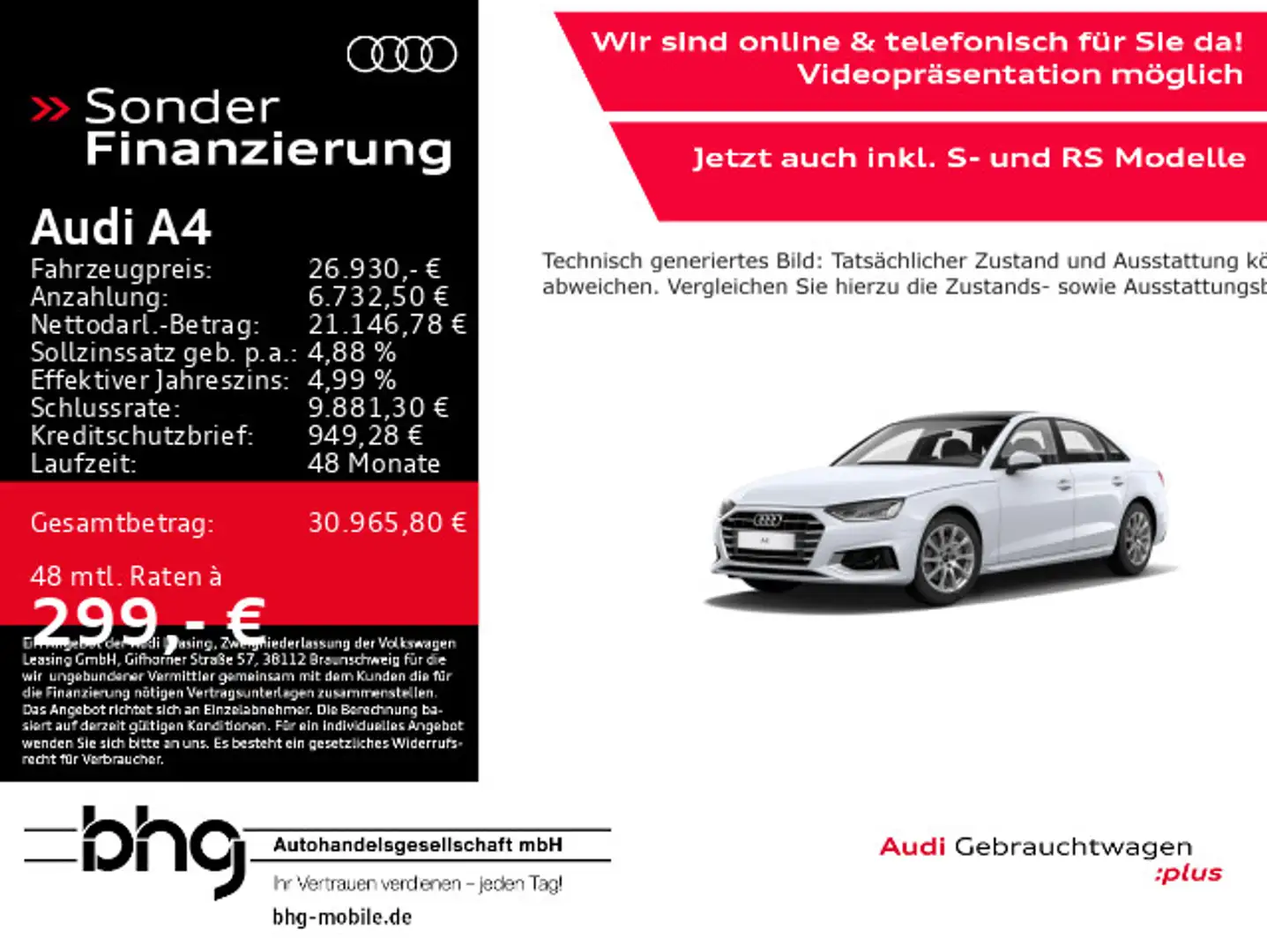 Audi A4 35 TDI S tronic advanced Weiß - 1
