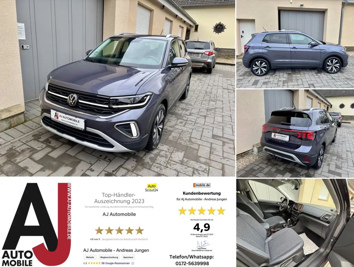 Volkswagen T-Cross 1.0 TSI Style AHK/MatrixLED/Navi/Rückfah  1.0 TSI Grau - 1