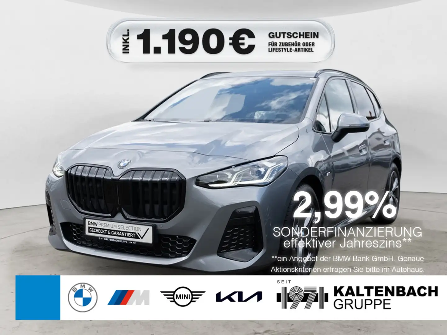 BMW 223 Active Tourer xDrive M-Sport PANO AHK H/K Gris - 1