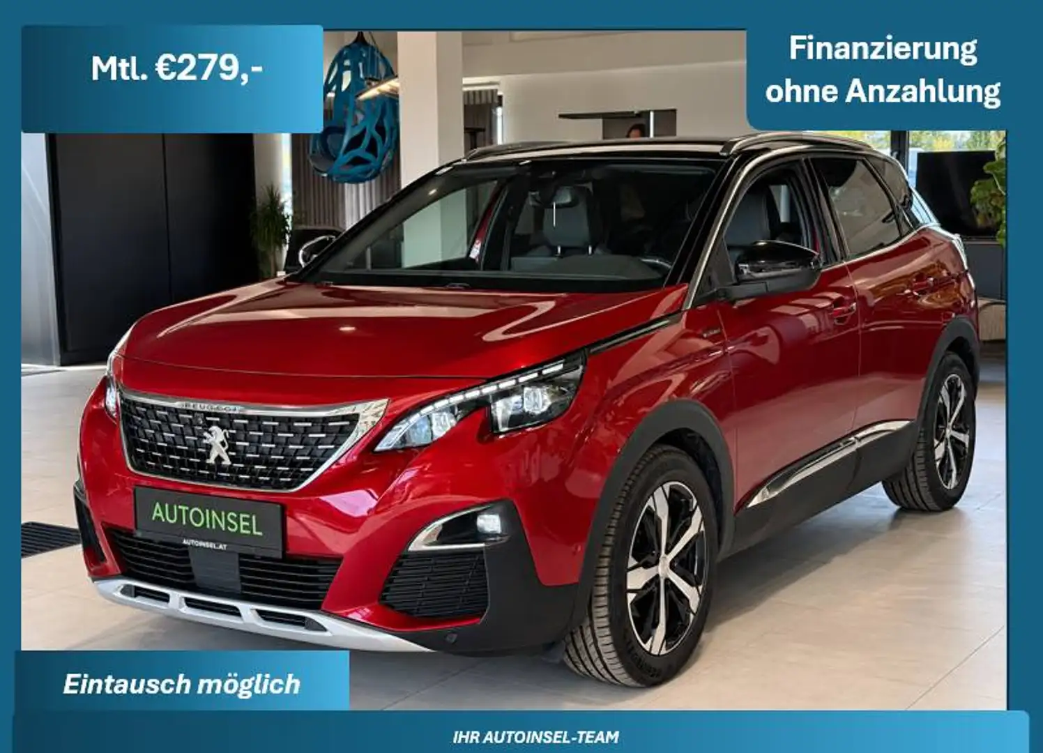 Peugeot 3008 GT-Line Aut. 360 Kamera-Navi-Ambiente Rot - 1