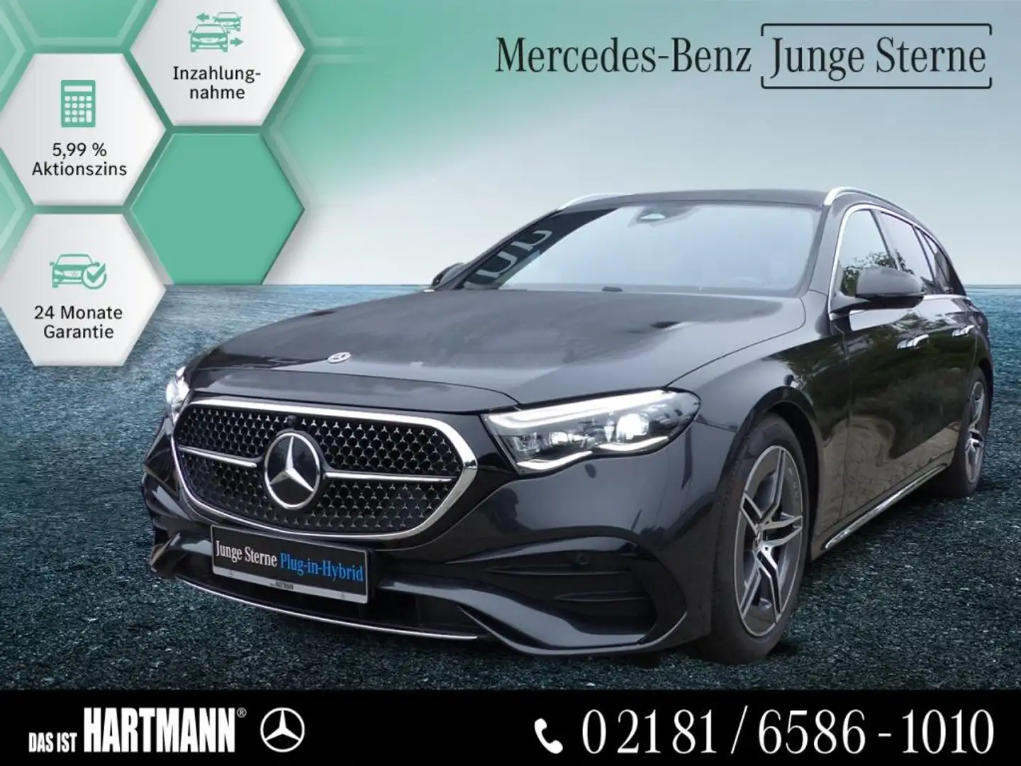 Mercedes-Benz E 300 de 4M T AMG PREMIUM+AIRMAT+AHK+SITZKLI+360° Grijs - 1