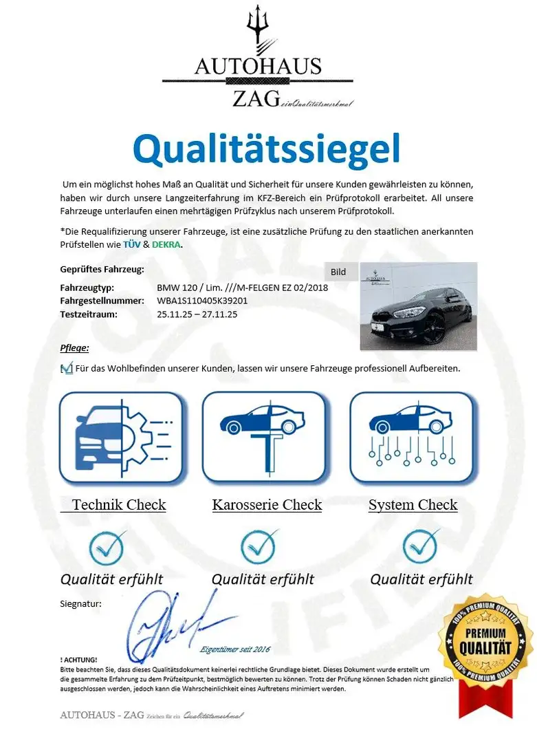 BMW 120 i Lim. ///M-FELGEN*LEDER*NAVI*PDC*2.HAND*LED* Schwarz - 2