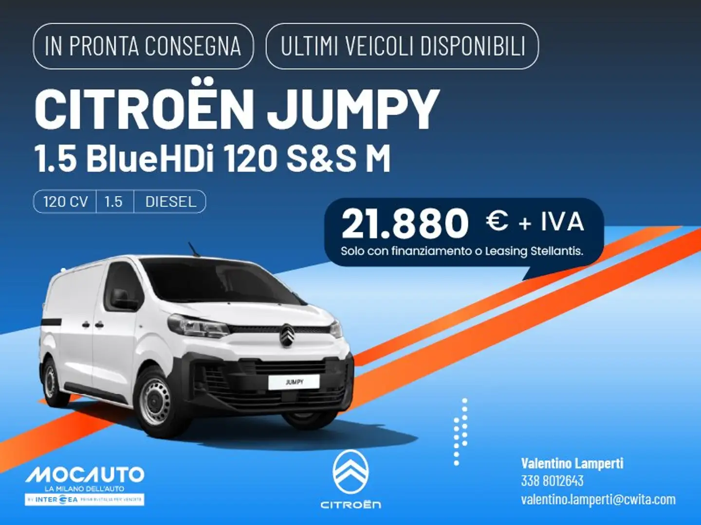 Citroen Jumpy 1.5  120 CV M  IN STOCK EURO 21880 + IVA Weiß - 1