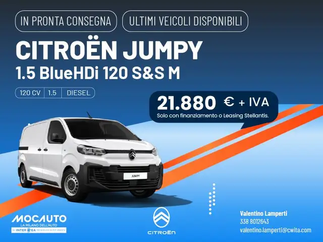 Citroen Jumpy 1.5  120 CV M  IN STOCK EURO 21880 + IVA
