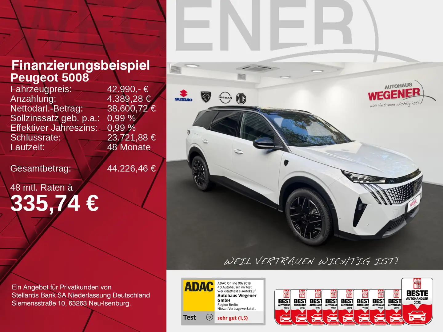 Peugeot 5008 GT Hybrid 145 e-DSC *Kamera*21"Curved*Air* Weiß - 2